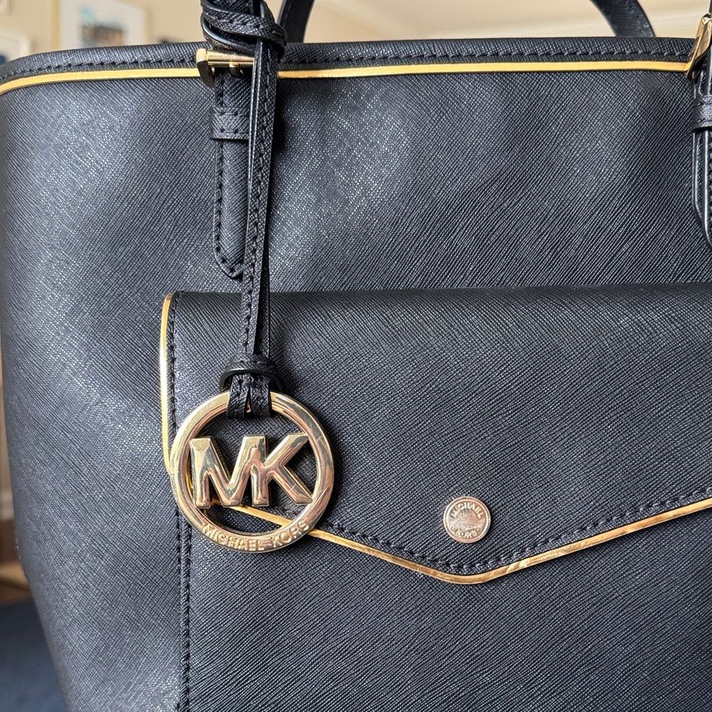 Michael Kors Black and Gold Tote